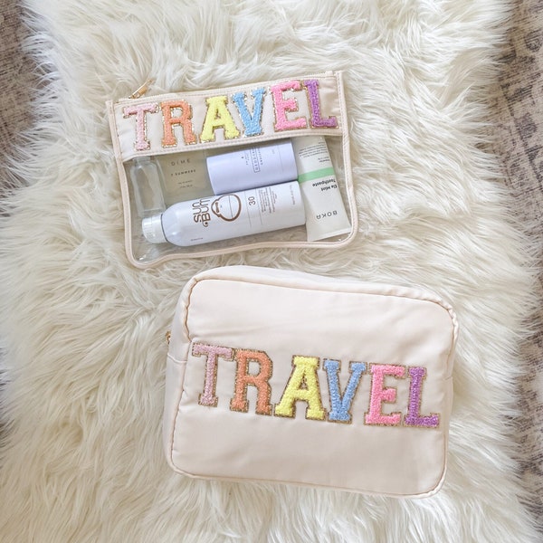 Travel Toiletry Bag Women Travel Pouch For Toiletries Womens Toiletry Bag Travel Bag With Patches Travel Makeup Bag Travel Cosmetic Bag