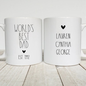 Dad Fathers Day Gift Mug Worlds Best Dad Mug Custom Dad Mug With Names Personalized Dad Mug Dad Est Mug Dad Established Mug