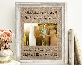 Parents Wedding Gift From Bride And Groom Wedding Gifts For Parents Frame Mother Of The Groom Picture Frame To Parents Of The Bride Gift