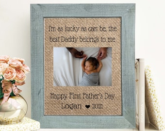 First Fathers Day Gift From Baby 1st Fathers Day Gift From Wife Personalized Fathers Day Happy First Fathers Day Picture Frame From Daughter