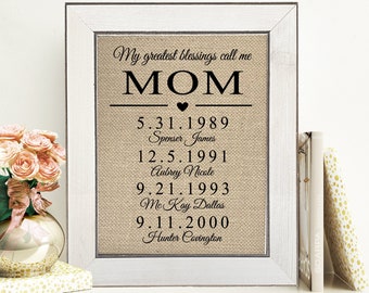 Mothers Day Gift Personalized My Greatest Blessings Call Me Mom Gift From Kids Son Daughter Mom Birthday Gift For Mom Sign With Kids Names