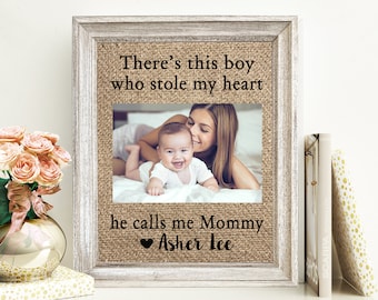 Baby Boy Gift Personalized Frame 1st Christmas Gift From Son First Christmas Gift From Baby Boy Frame Custom Mom Picture Frame