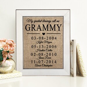 Grammy Christmas Gift For Grammy Gifts Personalized Grandma Birthday Gift Grandma Gift From Grandkids Grandma Sign With Childrens Names