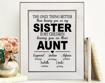 Sister Gift From Sister Custom Sister Mothers Day Gift For Aunt Mothers Day Gift For Sister Birthday Gift For Sister Sign Aunt Gift Idea