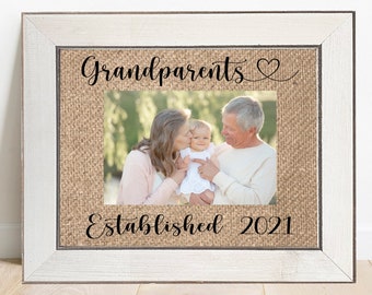 Baby Announcement Grandparent Frame Custom New Grandparents Gift Reveal To Grandparent Pregnancy Announcement Grandparents Established Gifts