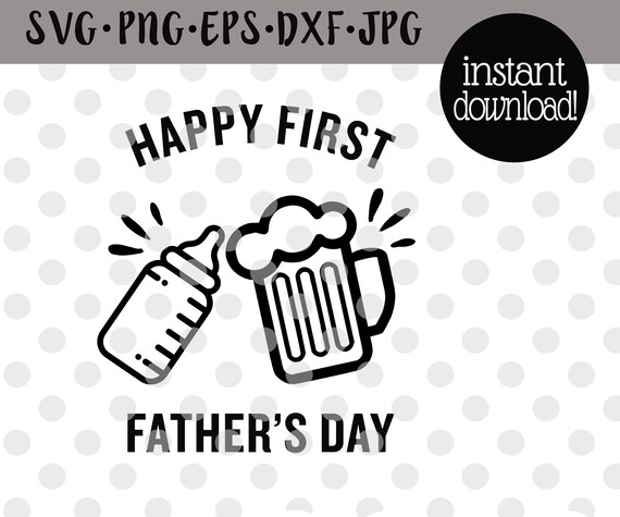 Feliz primer día del padre Svg Divertido primer día del padre Svg Camiseta  del primer día del padre Svg Papá y bebé Svg Cerveza y botella Svg
