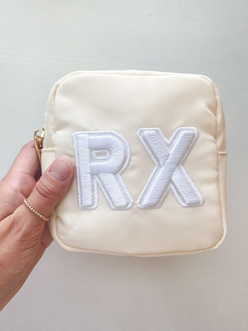 Medication Bag Rx Bag With Patches Small Medicine Bag Medicine Pouch Medication Pouch Medicine Bag Pouch Travel Med Bag Small Medical Pouch image 3