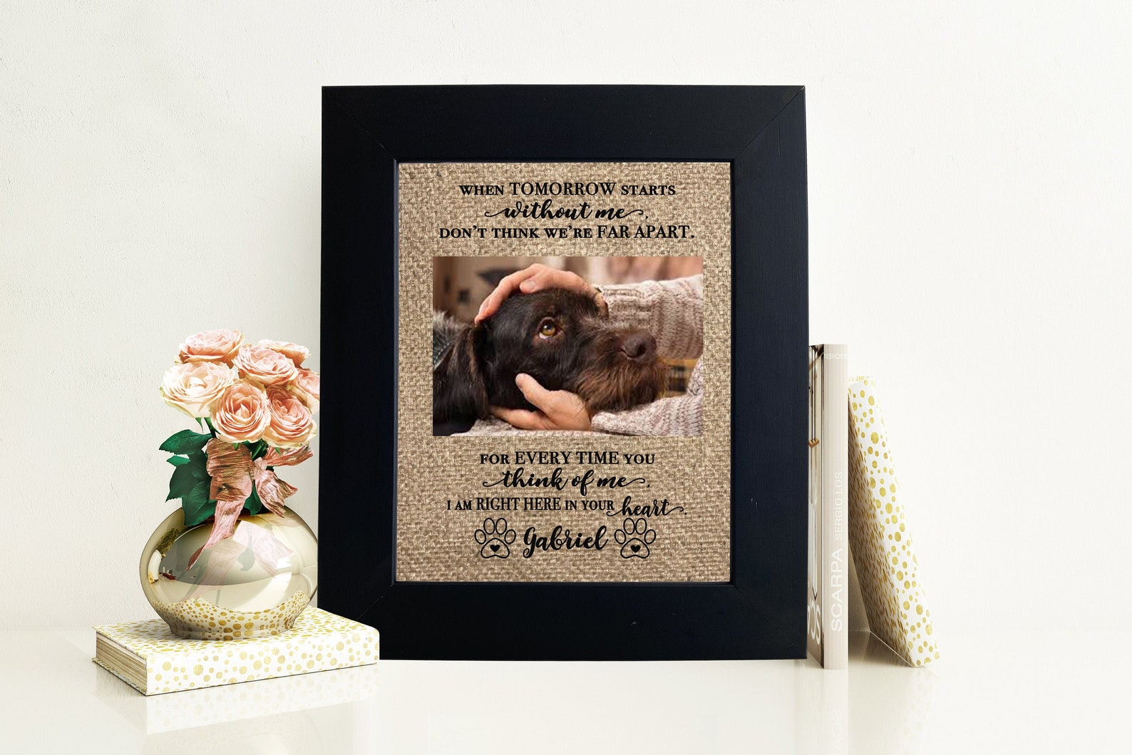 Dog Memorial Gift Frame Dog Memorial Frame Personalized Pet Etsy