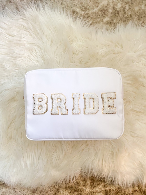 Gift For Bride Makeup Bag Personalized Bride Bag Personalized Custom Bride Gift Pouch Engagement Gift Bride Cosmetic Bag Bridal Shower Gift