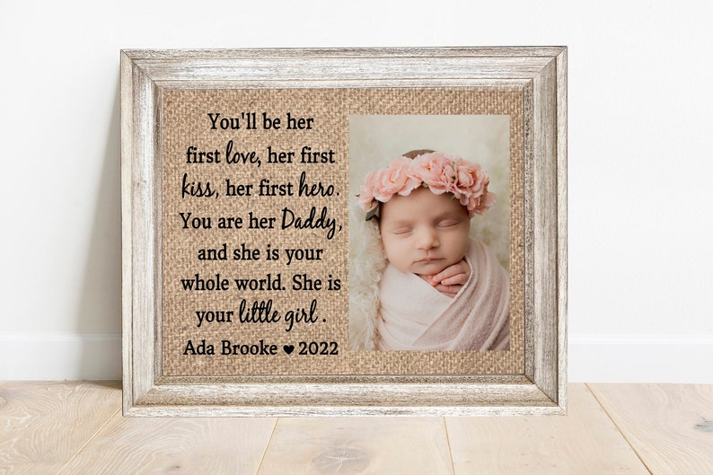 First Fathers Day Gift From Daughter Picture Frame 1st Fathers Day Gift From Baby Girl Frame Personalized Father Daughter Frame Gift For Dad 