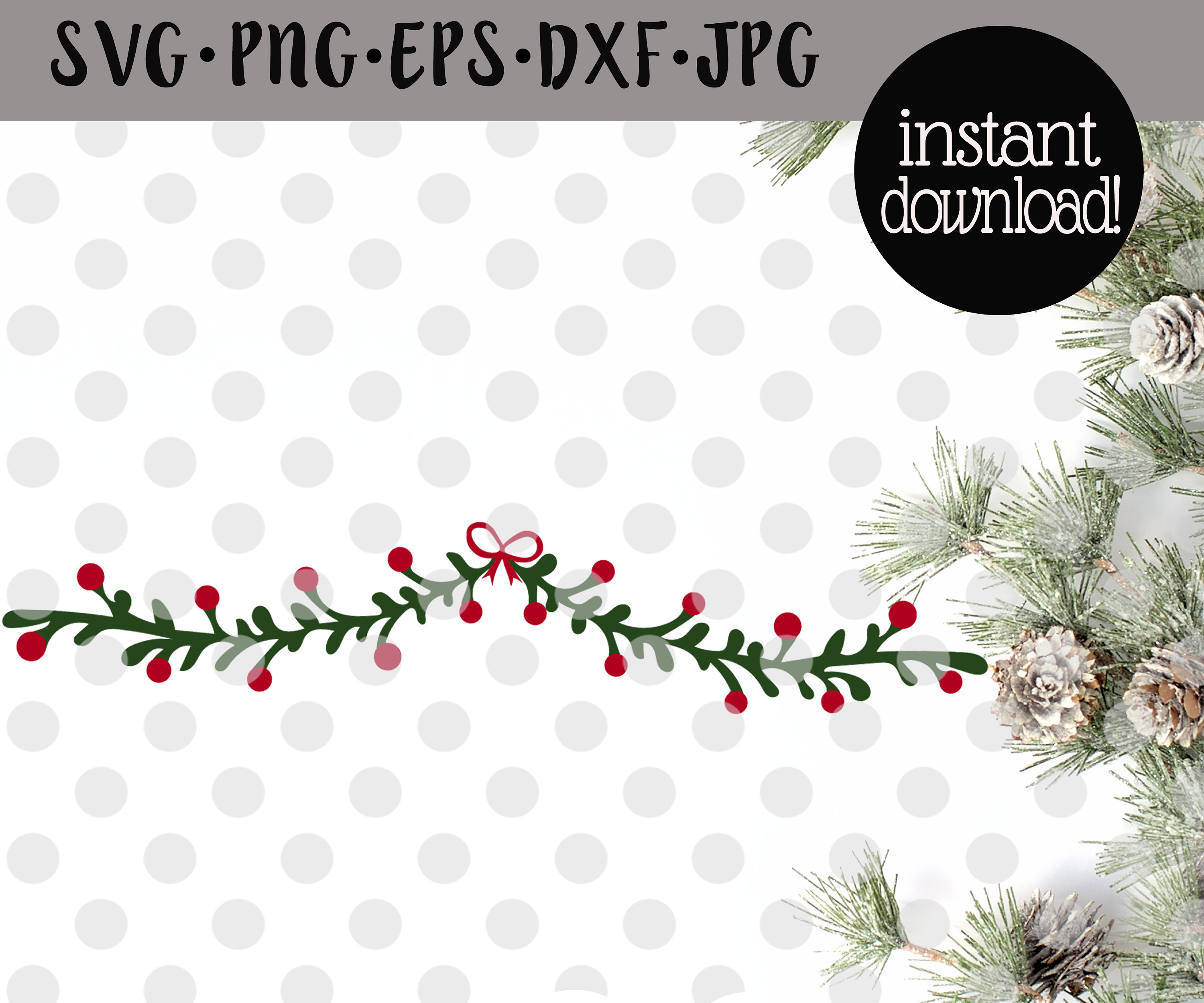 Holly Svg Holly Png Holly Branch Svg Cutting File Holiday Svg Etsy