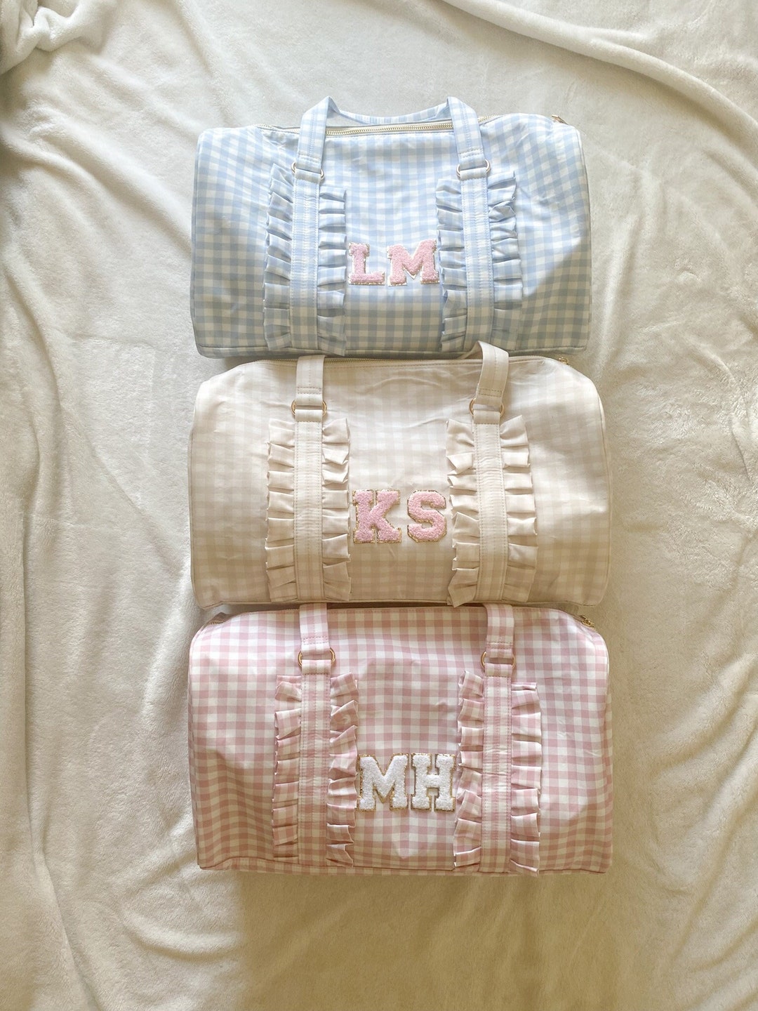 Duffle Bag Women Duffle Bag With Patches Weekender Bag Gingham Duffle