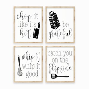 Funny Kitchen Svg Kitchen Towel Svg Kitchen Pun Sign Chop It Like its Hot Svg Be Grateful Svg Whip It Good Svg Catch You On The Flipside Svg
