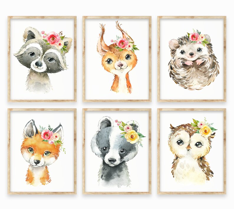 etsy woodland nursery prints