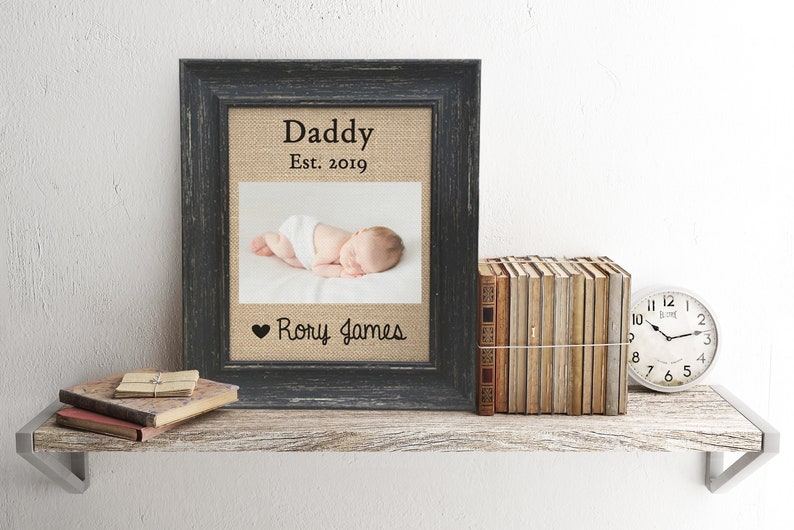 First Father/'s Day Gift For New Dad From Baby Son Daughter Kids Wife Personalized Wood Picture Frame Daddy Est Sonogram Ultrasound On Sale