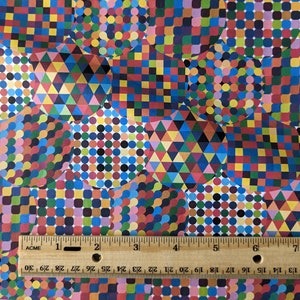 Tiny Squares + Circles Leather, Real Leather Pieces, Genuine Leather Sheets, Multi-color Leather, Cowhide Leather, LF992
