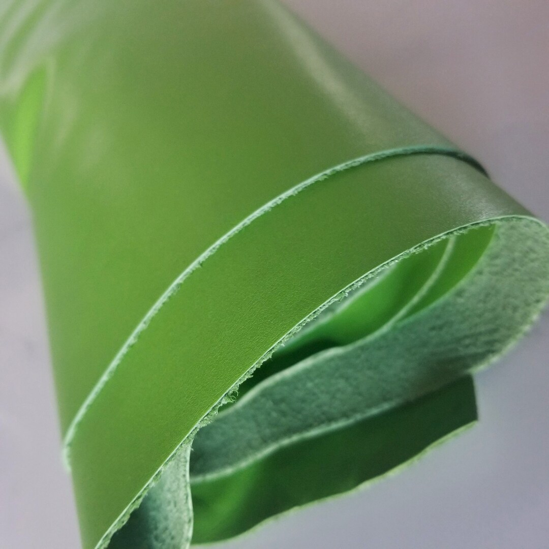 Smooth Grain Leather Bottle Green Cowhide Leather Genuine - Etsy