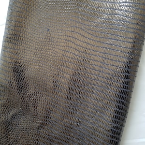 New Leather, Metallic Bronze, Embossed Snakeskin Cowhide, Leather Sheet, Leather Pieces, Genuine Leather Piece,