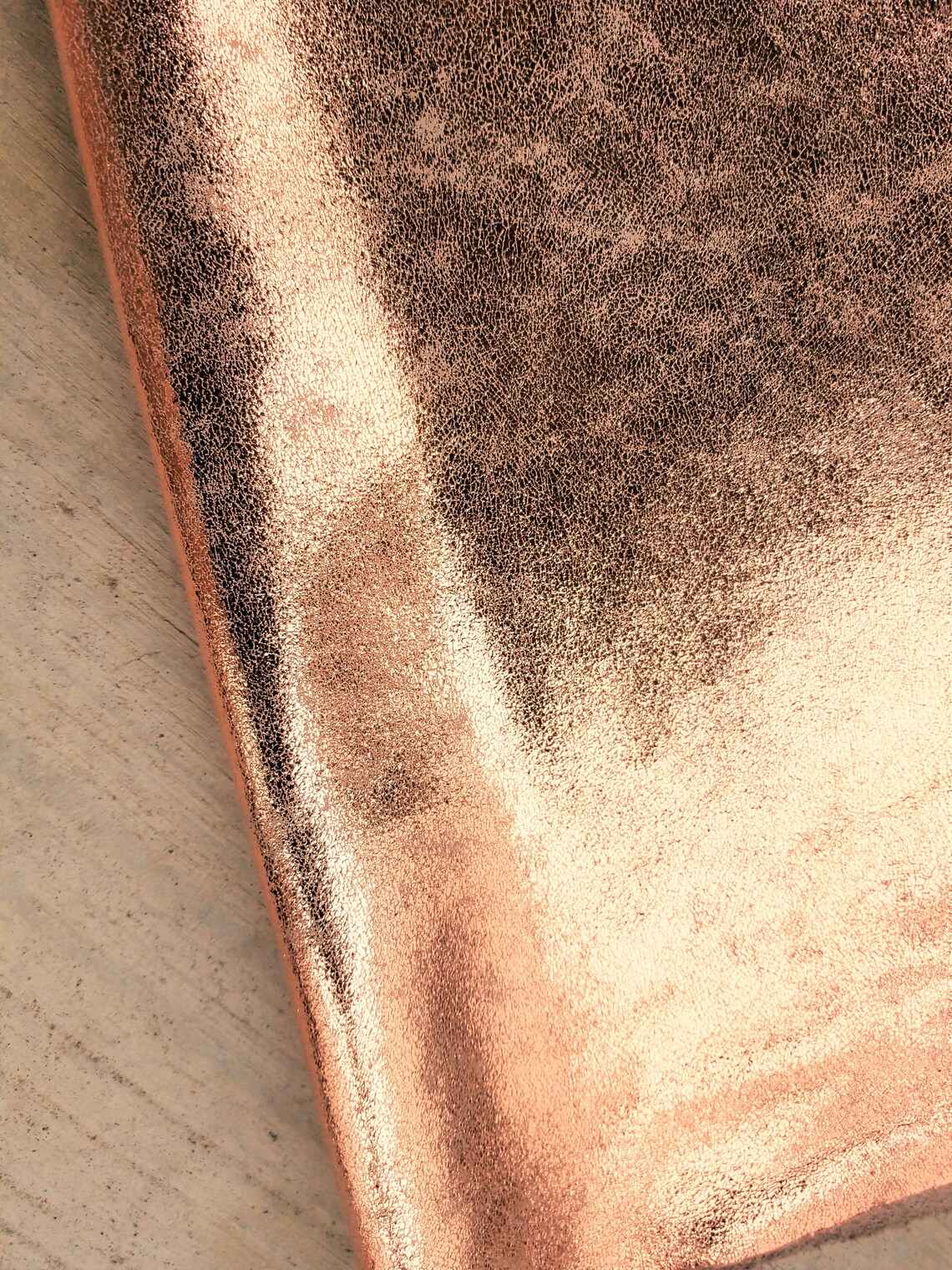 Metallic Copper Leather Genuine Leather Fabric Real Leather Etsy