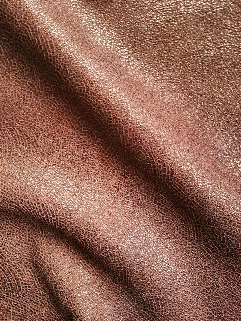 Leather Fabric Leather Sheets NEW Leather Gorgeous Dull Metallic Copper Brown Patterned Leather Hide