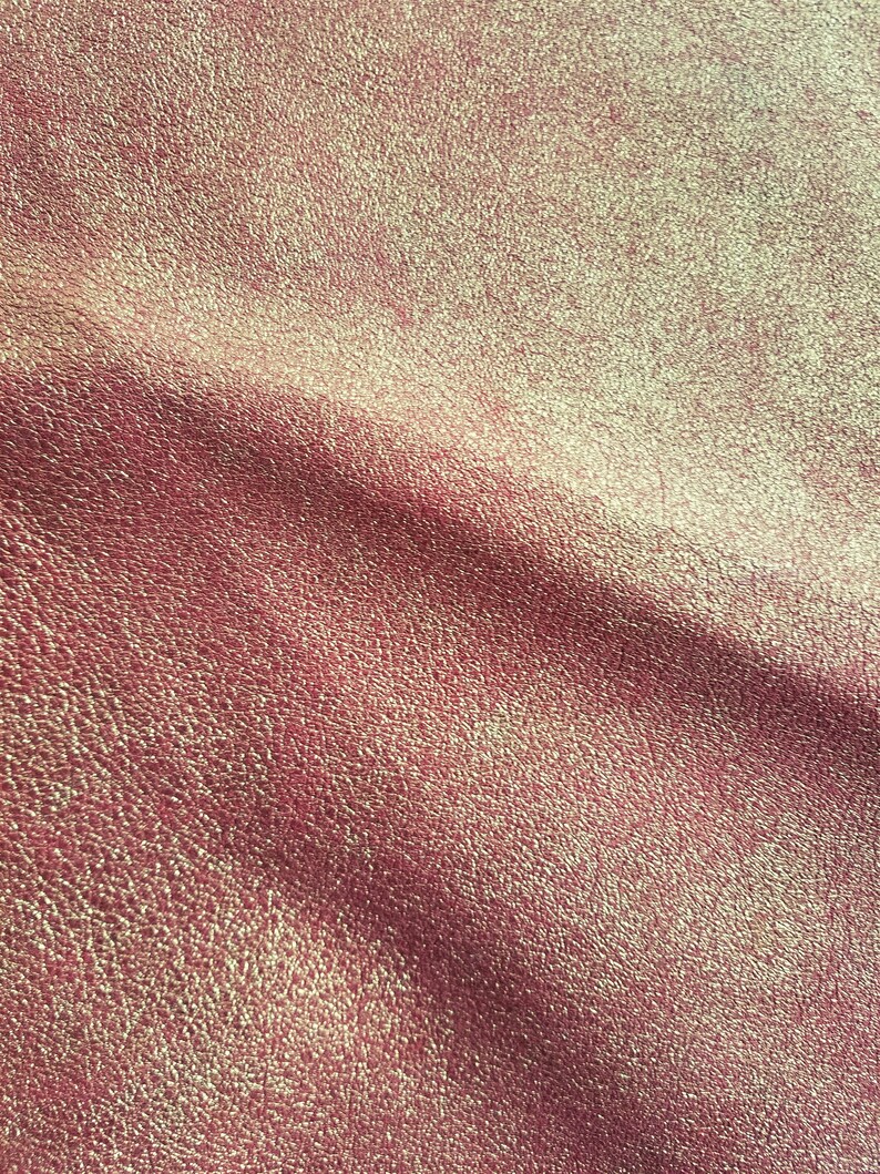 Grainy Red Tone Gold Sparkle Leather Hide