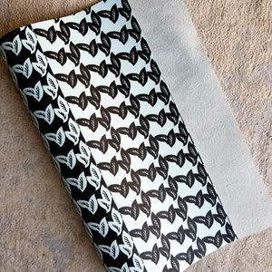 Black and Blue Leather Hide, Real Leather Sheets, Leaf Print Leather Hide