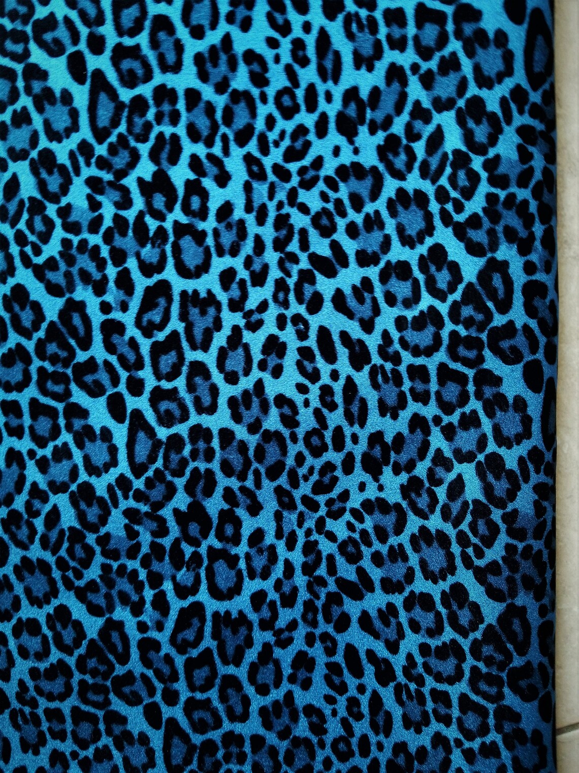 Blue Black Leopard Leather Cheetah Print Leather Sheets | Etsy