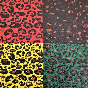 Genuine Leather, Crafting Leather Sheets, Tiger/ Leopard / Cheetah Cowhide, Real Leather Pieces, LF273