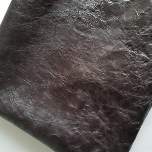 NEW LEATHER - Crinkly Dark Grey Brown Leather, Light Gloss Sheen Cowhide Leather, Real Leather Sheets, Genuine Leather Pieces