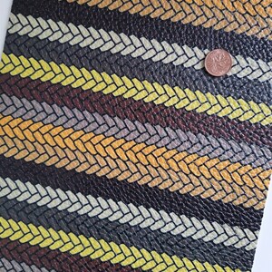Pelle intrecciata, Stampa Criss Cross Basketweave, Pelle genuina, Pezzi in vera pelle, Pelle per orecchini, Pelle a coda di pesce, LF251