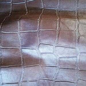 Leather 8 X 10 Light Metallic Brown Embossed Mock Croc Alligator Cowhide
