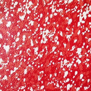 Red + Beige Splotchy Leather, Genuine Leather, Firm Leather, Real Leather Sheets, LF201