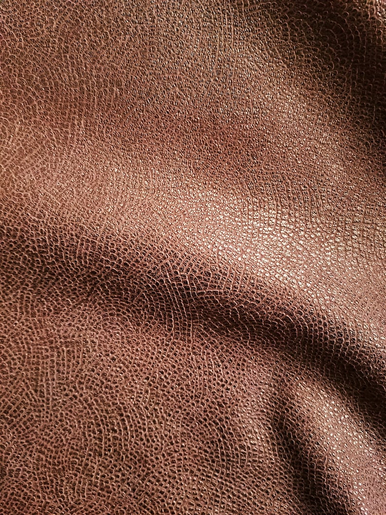 Leather Fabric Leather Sheets NEW Leather Gorgeous Dull Metallic Copper Brown Patterned Leather Hide