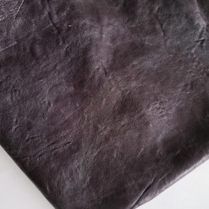 Genuine Leather, Dark Crinkly Purple Plum Leather, Real Leather Sheets, Real Leather Pieces, Real Leather Fabric