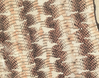 Echtleder Stoff, Echtes Leder, Beige, / Braun, Kupferdruck Schlangenleder, Leder, Bastelleder, Echtleder Blätter, Echtleder