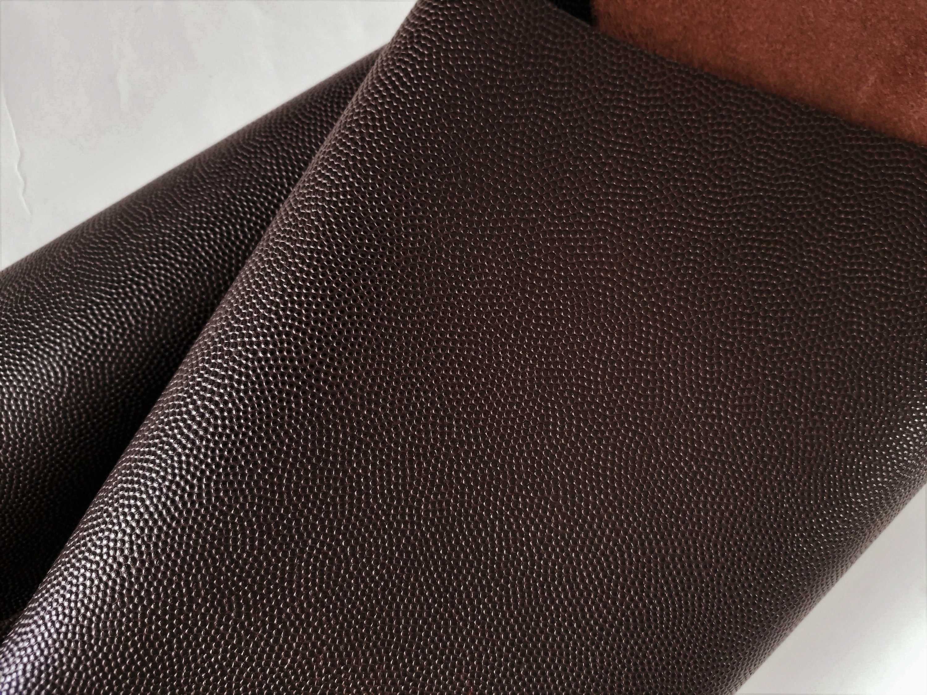 Genuine Leather Sheets Pebbled Dark Brown Leatherhide Etsy