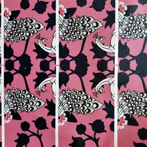 Firm Floral / Peacock Print Leather-Hide  3&quot; X 12&quot;, Genuine Leather Sheets, Real Leather Pieces