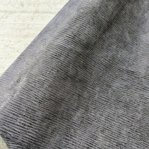 NEW Leather - Premium Rippled Grey Leather, Genuine Leather, Subtle Metallic Leather, Bronze / Grey Leather