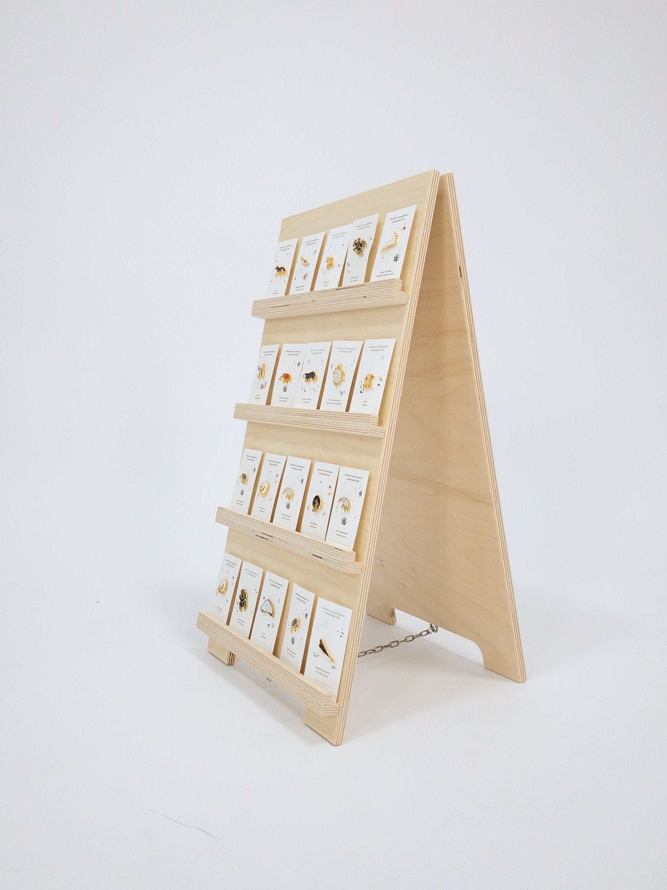 Wooden earring card holder shop and craft fair display Etsy