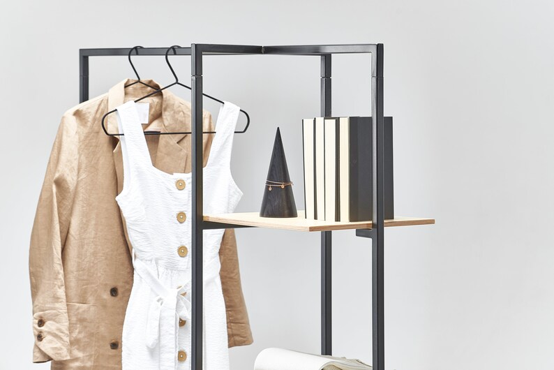 SET of 2 retail clothing rails with shelves boutique Etsy