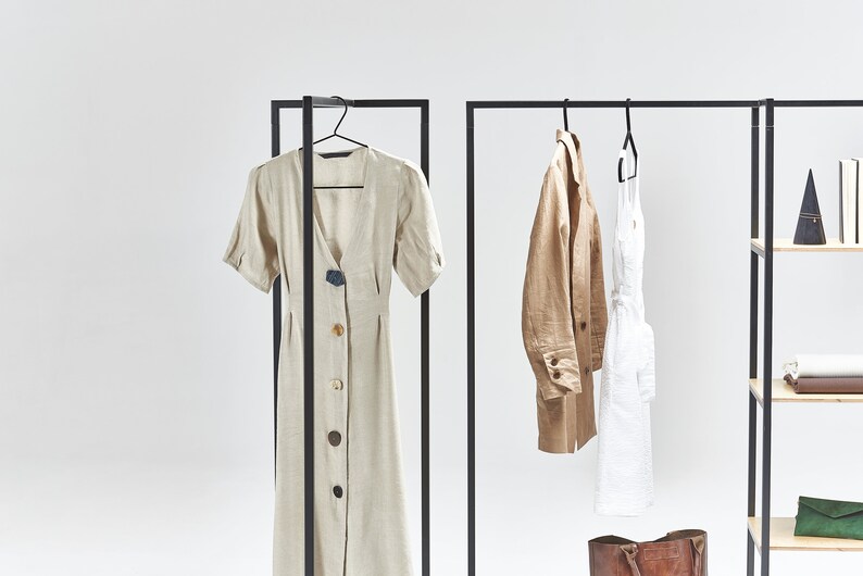 SET of 2 retail clothing rails with shelves boutique Etsy