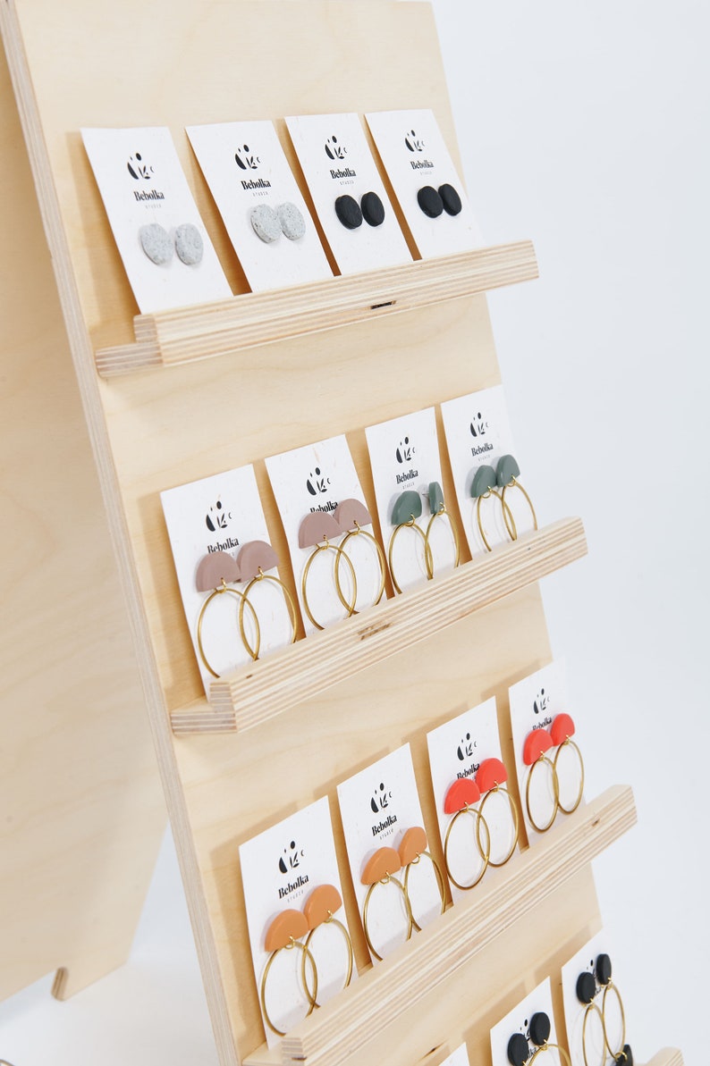 Wooden Earring Card Holder Shop and Craft Fair Display Etsy
