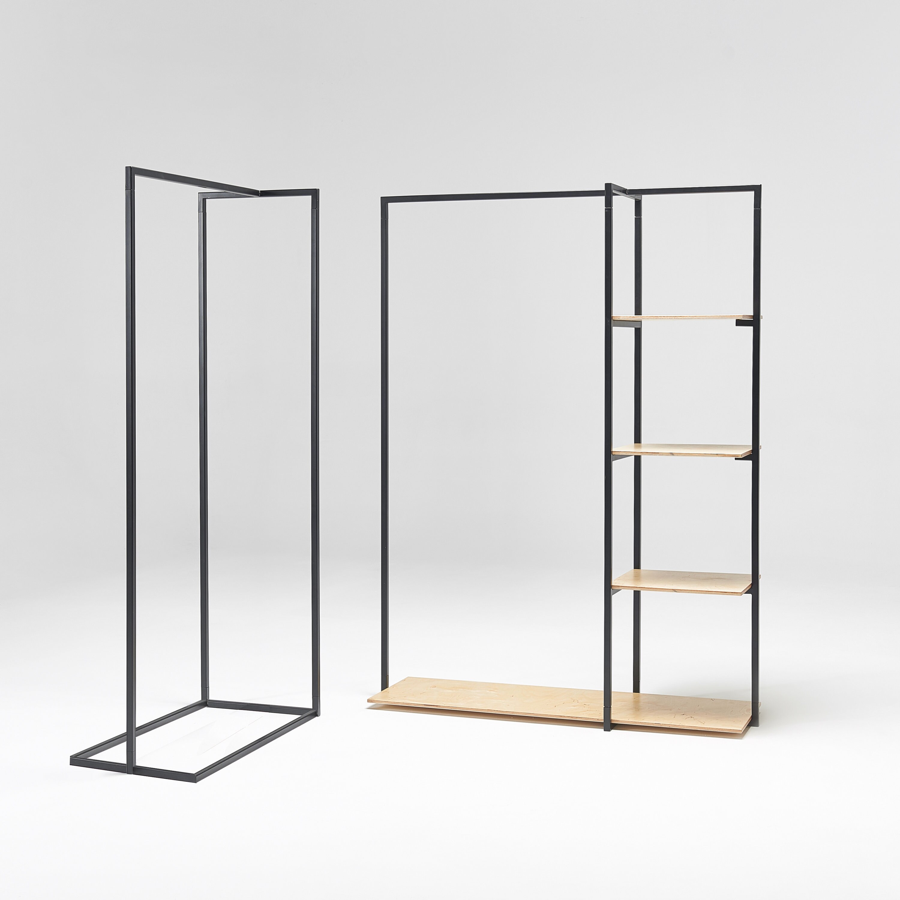 SET of 2 retail clothing rails with shelves boutique Etsy