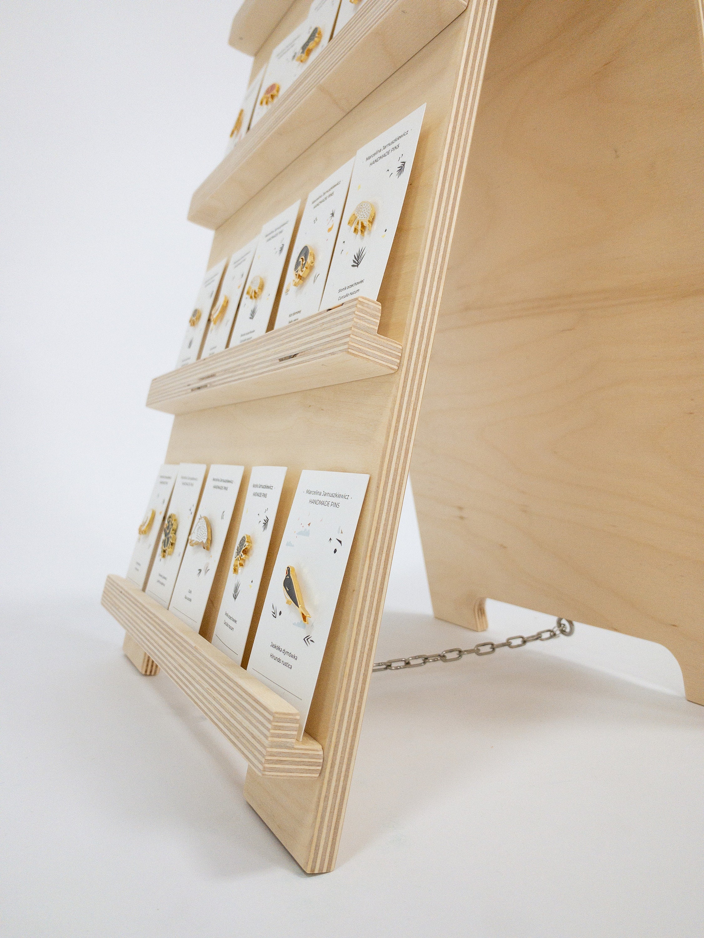 Wooden earring card holder shop and craft fair display Etsy