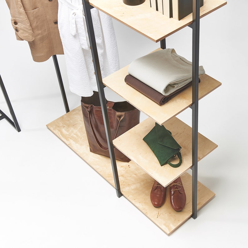 SET of 2 retail clothing rails with shelves boutique Etsy