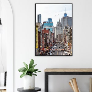 Chinatown Manhattan NYC Freedom Tower Photography Wooden Framed Print Wall Art
