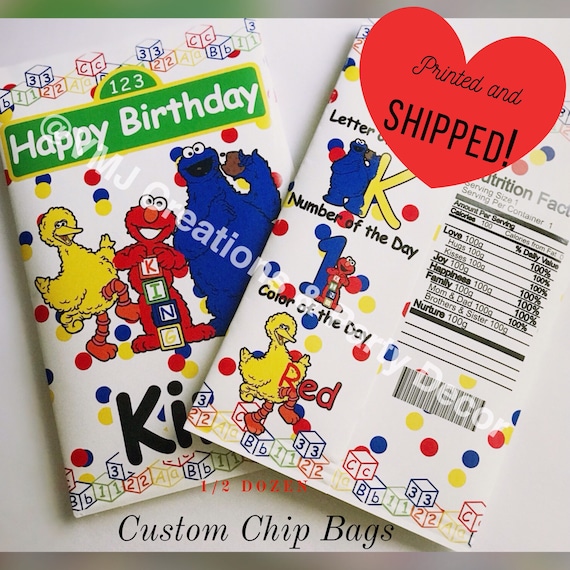 Custom Sesame Street chip bags Printed and shipped to you!! Il_570xn