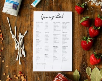 Grocery List  |  Itemized Meal Planning Magnetic Fridge Notepad