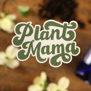 Plant Mama Sticker | Weatherproof Vinyl Vintage Greenhouse Plant Parents Gift