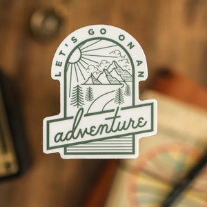 Let&#39;s Go On An Adventure Sticker | Weatherproof Vinyl Van Life World Traveler